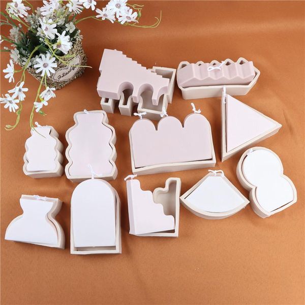 

craft tools simple geometric shape scented candle silicone mold ins style diy shooting props home decoration handmade