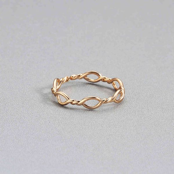 

lutaku trendy thin twist rope rings for women femme simple infinity ring wedding band knuckle ring party gift jewelry g1125, Slivery;golden