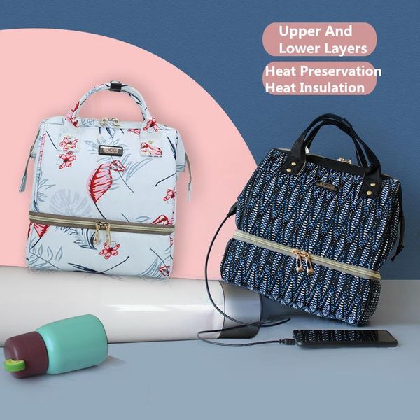 

diaper bags backpack heat preservation milk bag fashion mummy nappy canvas shoulder carrying light multi-functional mom
