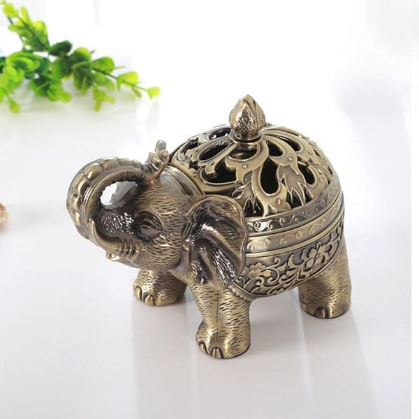 

fragrance lamps cone coil home decor elephant holder vintage ash catcher incense burner european style living room with lid off