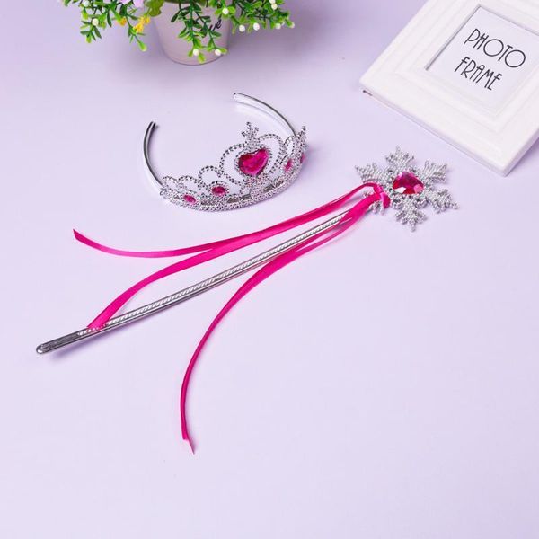 

hair accessories 2021 baby girl headdress princess crown wand cosplay costume accessory multicolor optional little1, Slivery;white