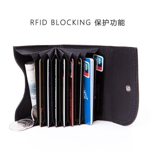 

card holders button case organ coin purse key rfid business holder, Brown;gray