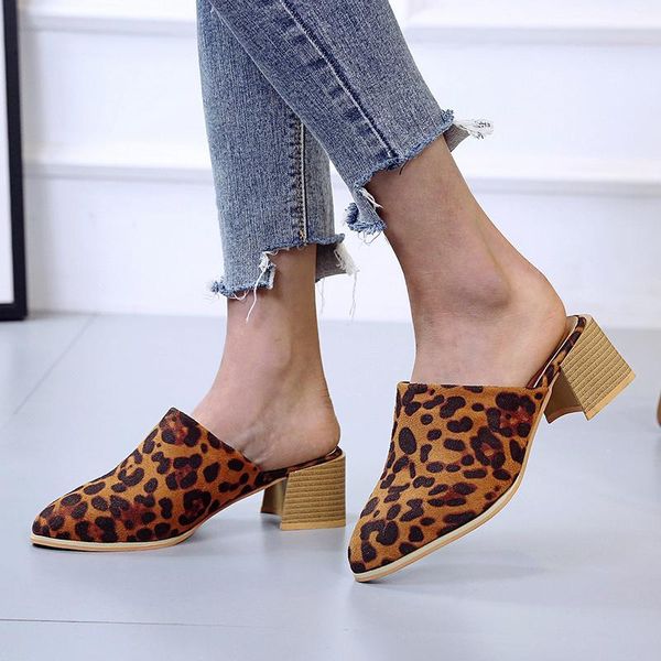 

dress shoes fashion mules pumps women woman wood sole party pointed toe hoof high heels ladies slippers plus size, Black