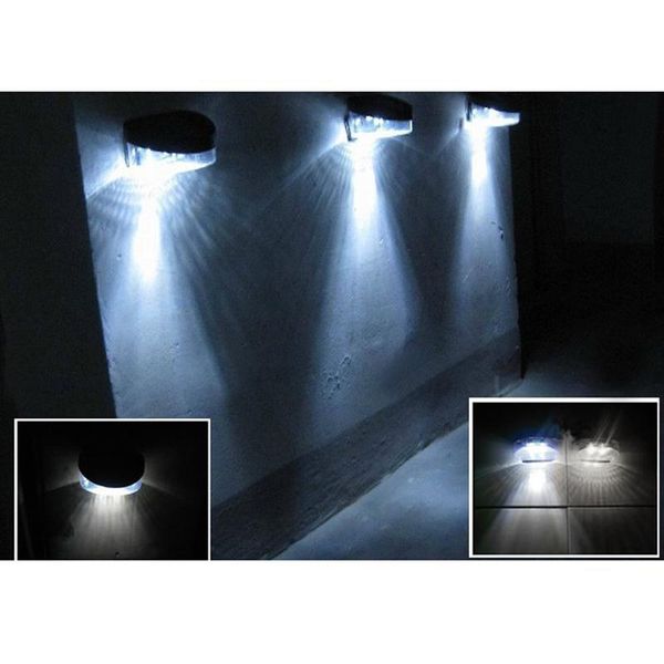 

solar lamps portable outdoor waterproof 2-leds powered bright garden yard fence lamp light