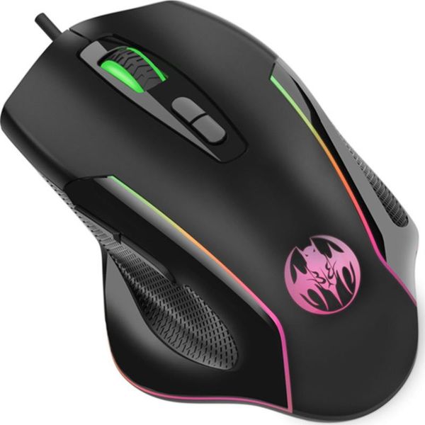 

mice wired gaming mouse poelectric 6400dpi optical 7 buttons with colors breathing light for desklappc gamer