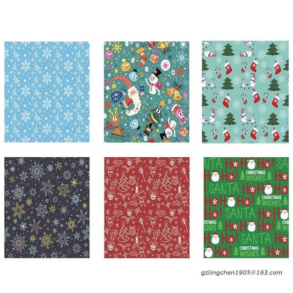 

gift wrap p8de 10 pcs christmas wrapping paper stocking snowman santa claus snowflake