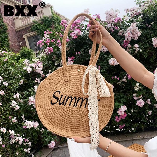 

evening bags [bxx] vintage straw weave for women 2021 summer shoulder bag handbags trending luxury ladies travel hand hs763