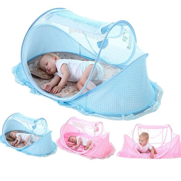 

kids baby folding single opening mosquito net set foldable crib netting
