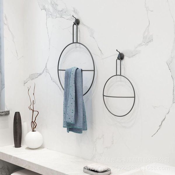 

nordic round dye black gold scarf ring home decoration towel rings