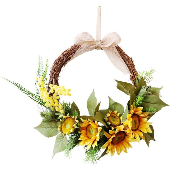 

decorative flowers & wreaths sunflowers rattan farmhouse decor for the home artificial garland room wreath adornos de navidad para puertas t