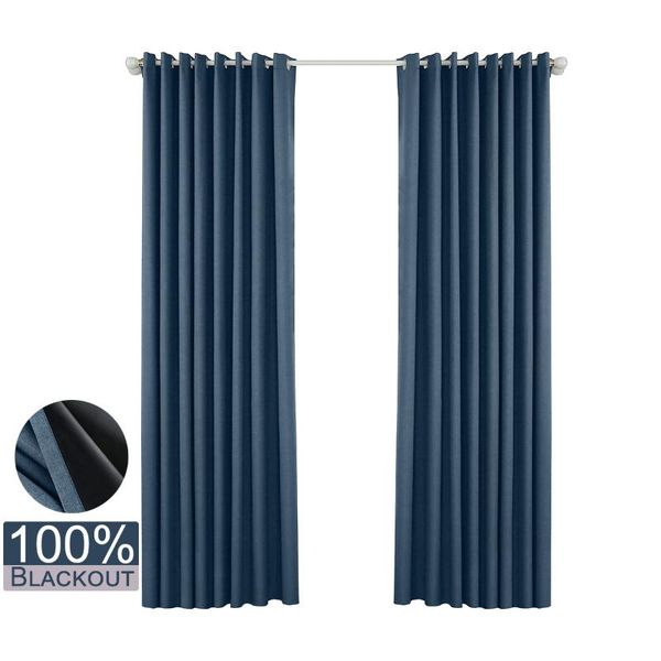 

solid colour linen curtains for bedroom 100% blackout window curtain summer thermal insulated living room decor d30 & drapes