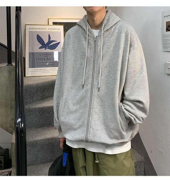 

men's hoodies & sweatshirts viankani spring and women's hooded cardigan trend student hip-hop sports ins hong kong style casual ja, Black