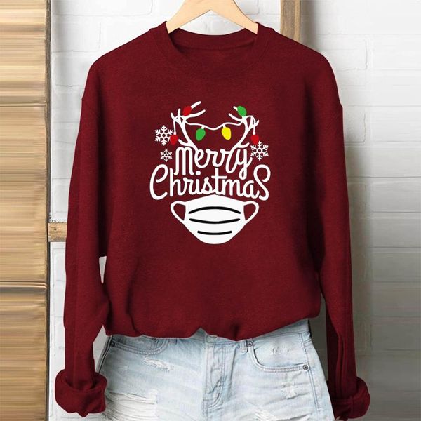 

women's sweaters year christmas sweatshirts for women funny printed long sleeve pullovers outwear 2021 pull femme, White;black