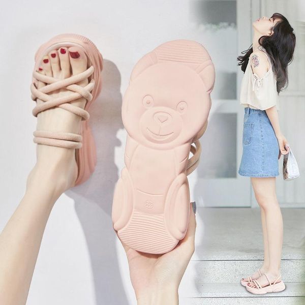 

sandals shoes women women's 2021 summer red slippers sandales femmes sandalias, Black