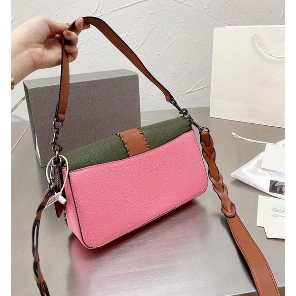 

evening bags retro high-grade contrast color stitching baguette bag , casual all-match handbag shoulder messenger box