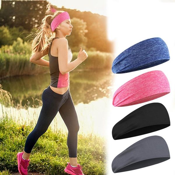 

sweatband men women running headband elastic non-slip breathable soft cooing yoga gym fitness cycling hair bands, Yellow;black