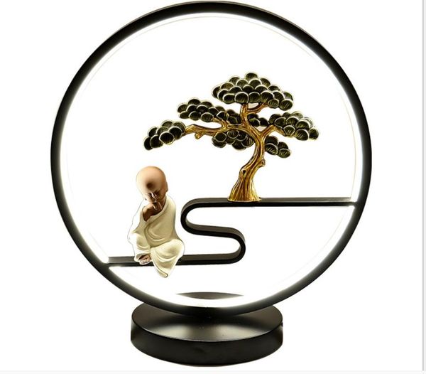 

table lamps chinese style living room bedside personality led zen study creative simple desk lamp