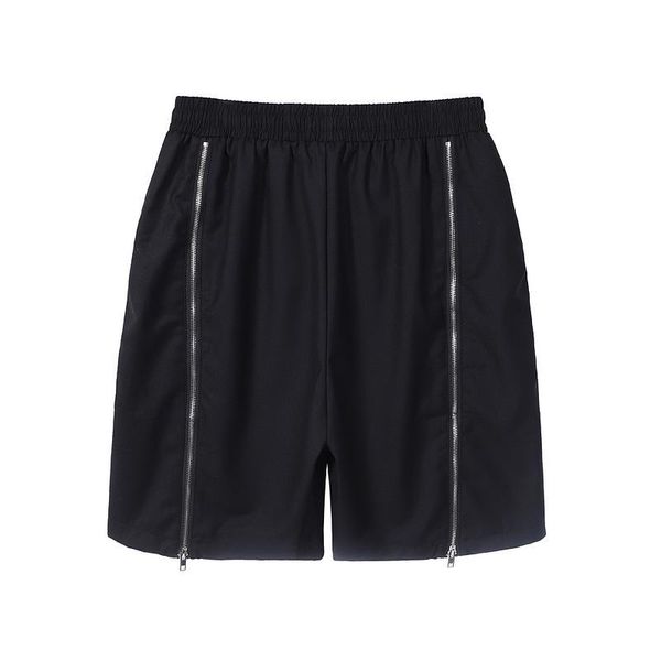 

summer men's short pants double zipper hip hop shorts casual fashion mens, White;black