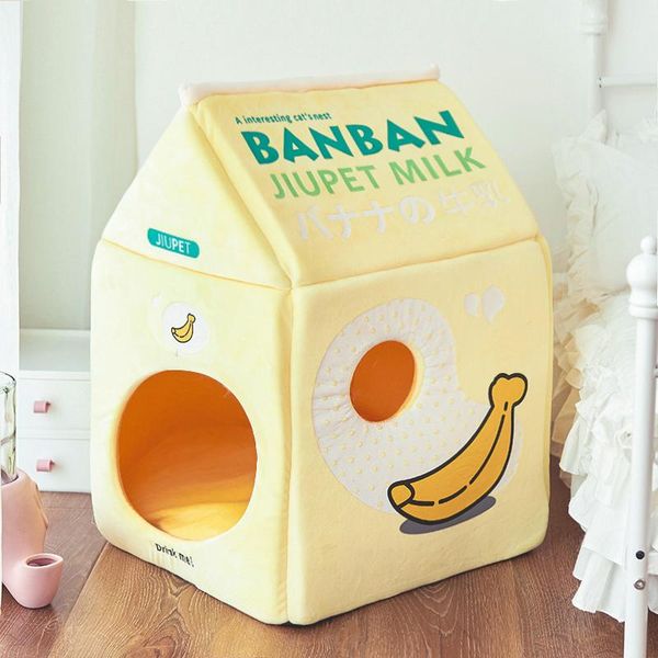 

cat beds & furniture removable bed house dog kennel banana sofa cushion pet rug cama para gato teepee