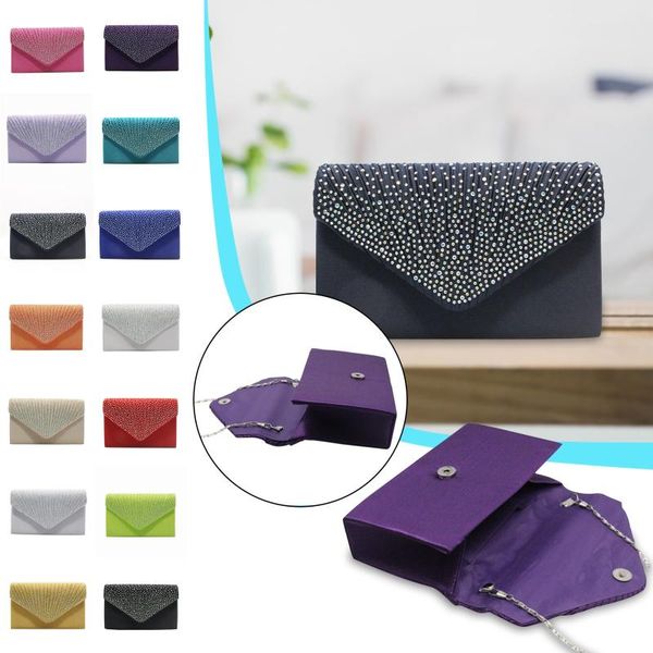 

waist bags long clutch women's fashion elegant silk belt drill evening prom handbag purse women wallets messenger #4