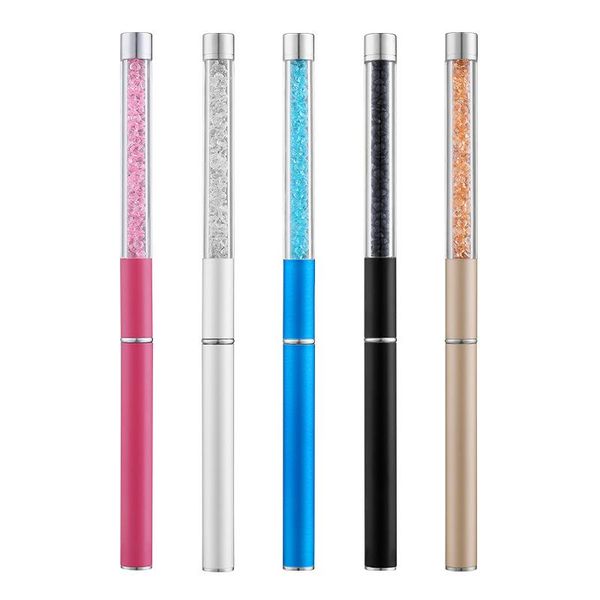 

nail art kits 1pcs professional brush acrylic rhinestone diamond handle design 3d painting drawing uv gel diy brushes pen with cap