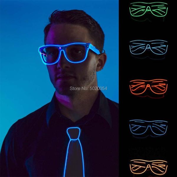 

party masks s 10 colors novelty men women el glasses festival neon light up round glowing