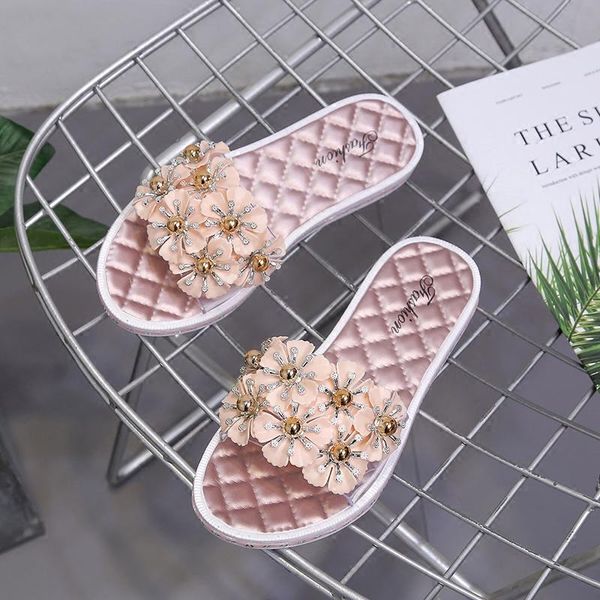 

slippers women summer transparent flower jelly slides woman crystal studes open toe beach shoes ladies floral flip flops 2021, Black