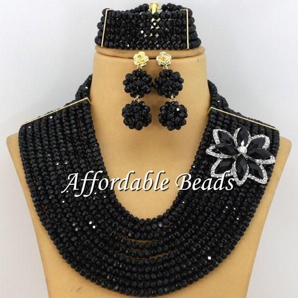 

earrings & necklace black jewelry set for women selling wedding item abe107, Silver