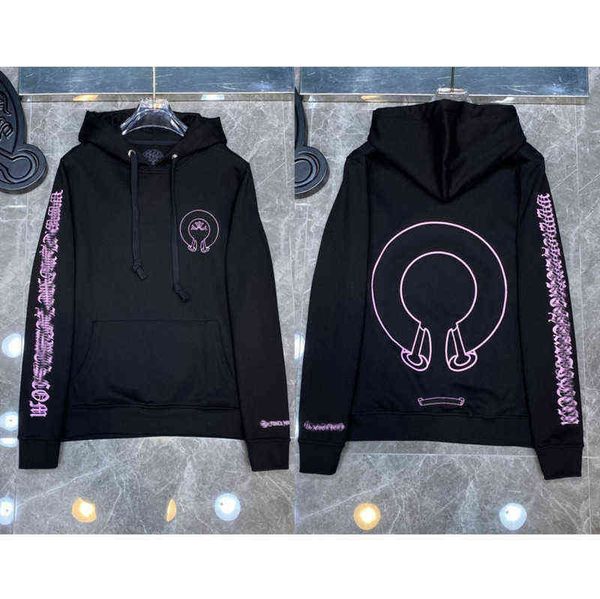 

classic quality hoodie autumn winter ch luxury fashion sweatshirts designer mens zipper sweater horseshoe phantom cross print hooded woman, Black