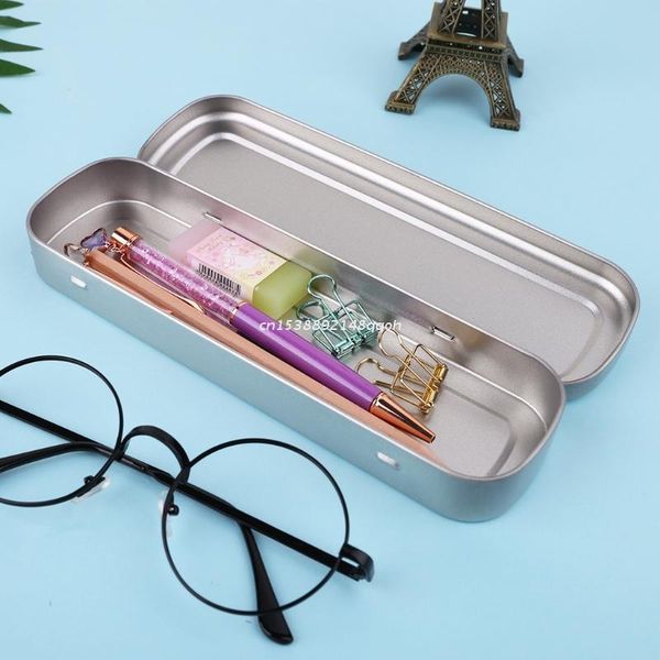 

pencil cases iron pen case portable box student stationery storage office supply dropship