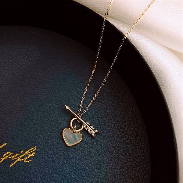

chains simple copper peach heart love pendant adjustable necklace vacuum plating anti allergic fading gift for women girl, Silver