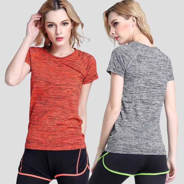 

yoga outfit short sleeve shirt 2021 summer running for women breathable fitness clothing o-neck quick-dry casual sportswear u371