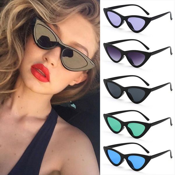 

fashion retro sunglasses vintage uv400 small triangle female shades eyewear sun outdoor accessories, White;black