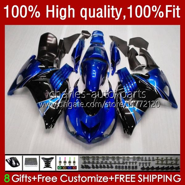 OEM-Einspritzung für KAWASAKI NINJA ZX 14R 14 R ZZR 1400 CC ZZR1400 2012 2013 2014 2015 2016 2017 Karosserie 5No.124 ZX-14R ZZR-1400 12-17 ZX14R 12 13 14 15 16 17 Verkleidung blau schwarz Lager