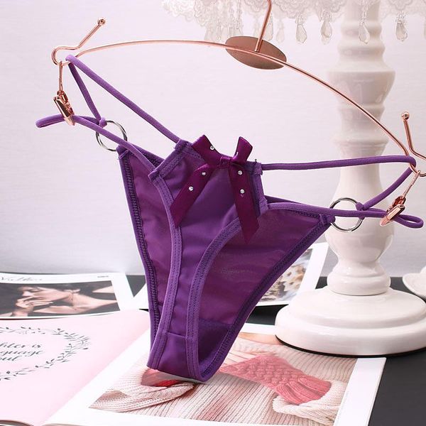 

women's panties g-string thin strap hollow women soft ladies lingerie low rise thong breathable female underwear solid color briefs, Black;pink