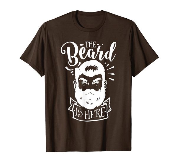 

mens the beard is here t-shirt, White;black
