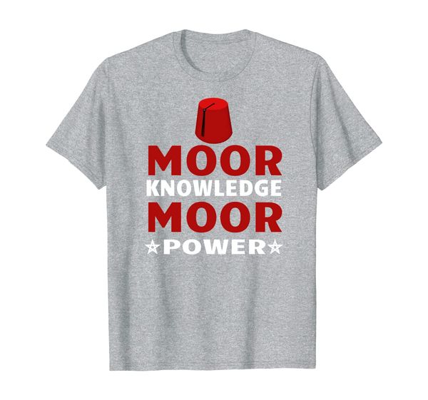 

moor knowledge moor power moorish american t shirt, White;black