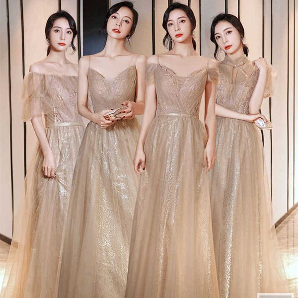 

rent bridesmaid dress long style in spring show thin and fairy french evening women's party annual meeting temperament, White;black