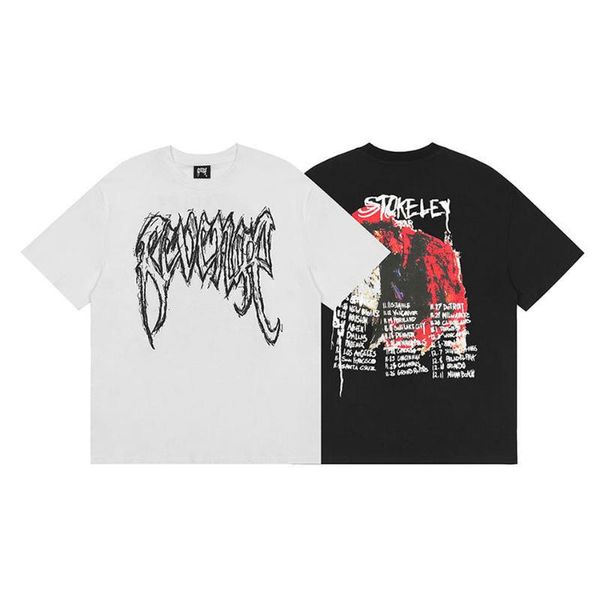 

men's t-shirts quality 2021ss revenge t shirts women 1:1 digital printing graffiti t-shirt summer graphic tees men streetwear, White;black