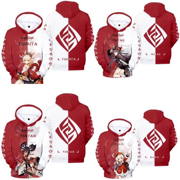 

men's hoodies & sweatshirts genshin impact hutao tartaglia klee diluc venti xiao zhongli xingqiu cosplay hoodie boy/girls hip hop cloth, Black