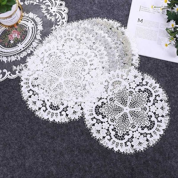 

table cloth oval lace embroidery placemat cup tea coffee mug kitchen wedding dish place mat doilies christmas pad