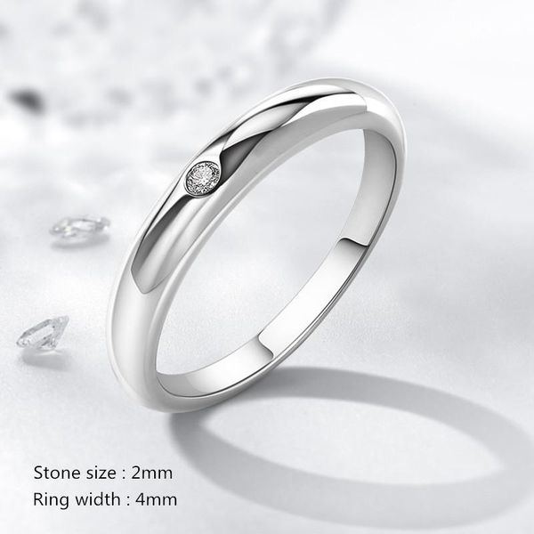 

cluster rings high polishing simple zircon ring finger real 925 sterling silver engagement crystal solitaire wedding for women men, Golden;silver