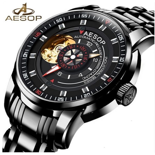

watches aesop fire men luxury black automatic mechanical designer waterproof 's, Slivery;brown