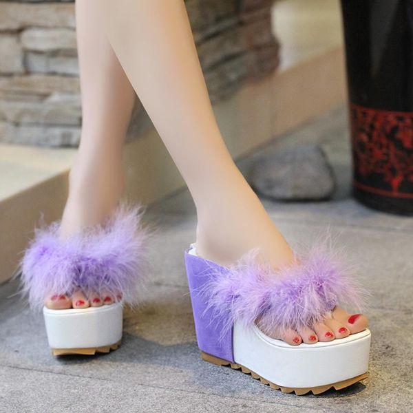 

shoes med woman's slippers slides heeled mules rubber flip flops on a wedge black sandals platform fashion 2021 high soft hawaii