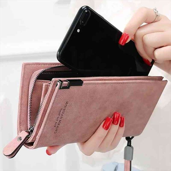 

brand wallet women scrub leather lady purses ladies clutch long female carteira feminina, Red;black