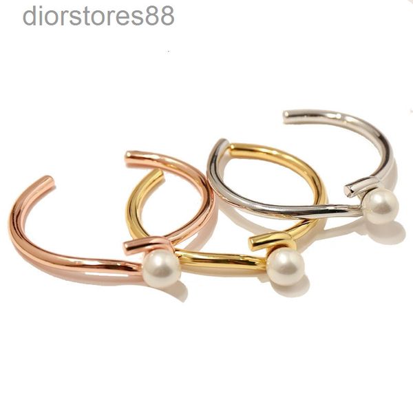 

bangles bracelet 18 jewelry independent design style elegant multi element metal linear kink pearl, Black