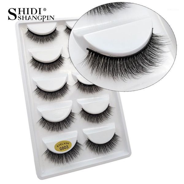 

5 pairs mink eyelashes natural long 3d lashes hand made false 1 box makeup eyelash extension g8031