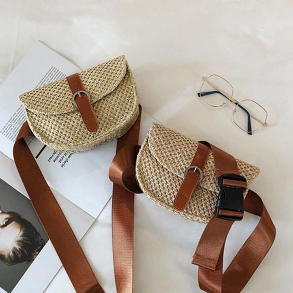

fashion bohemia women straw waist chest bag fanny small holiday beach female shoulder messenger bags