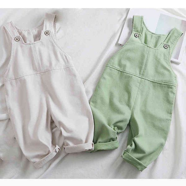 Coreano estilo macacão primavera menino calça casual para crianças macacão meninas crianças roupas 210515