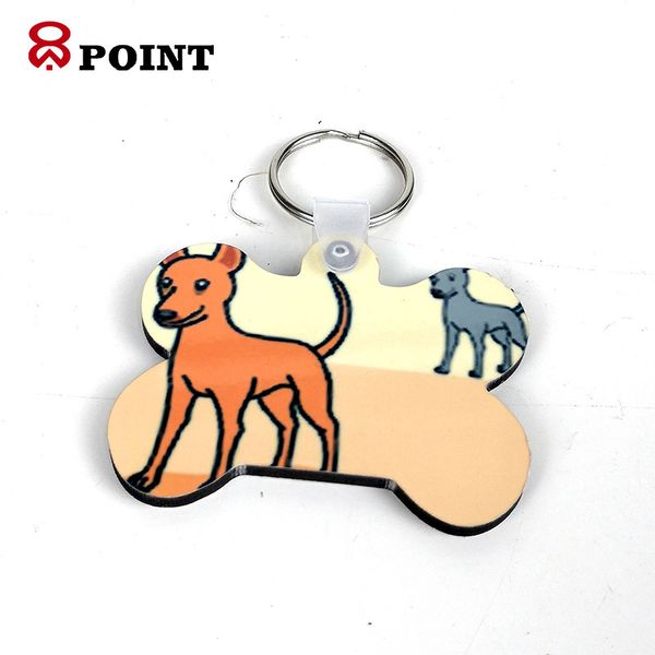 

dog bone keychain wooden pattern pet mdf heat transfer dog cat brand